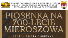 “Piosenka na -lecie Mieroszowa” zapraszamy do udziału w konkursie !